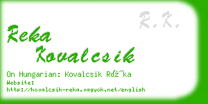 reka kovalcsik business card